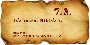 Tánczos Miklós névjegykártya