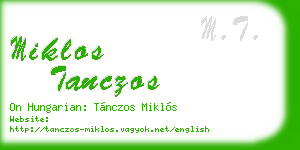 miklos tanczos business card